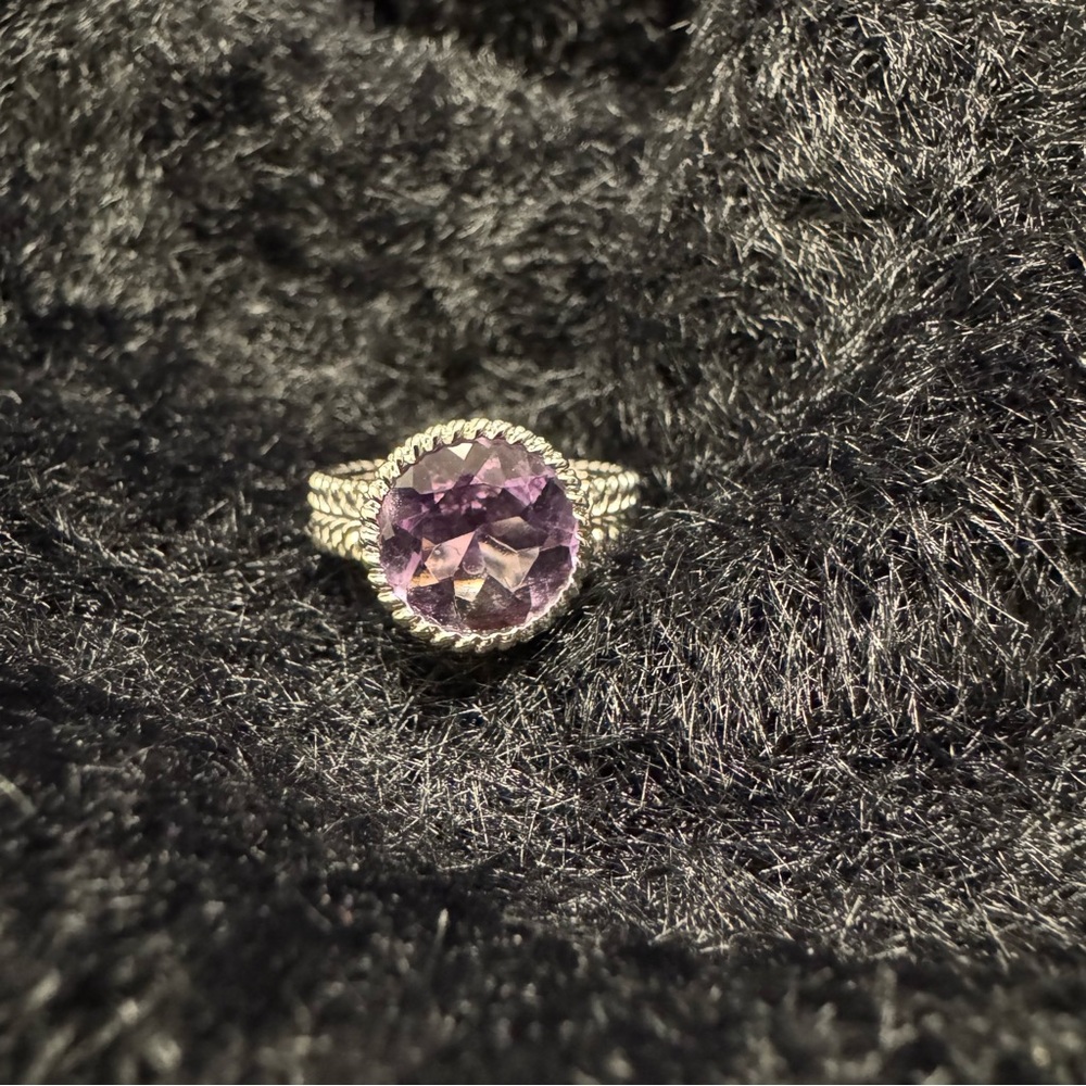 Silver and Purple Amethyst Ring — size 7